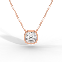 Thumbnail for Cushion Cut Diamond Solitaire Pendant Necklace