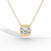 Thumbnail for Cushion Cut Diamond Solitaire Pendant Necklace