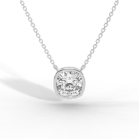 Thumbnail for Cushion Cut Diamond Solitaire Pendant Necklace