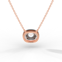 Thumbnail for Elongated Cushion Cut Diamond Solitaire Pendant Necklace
