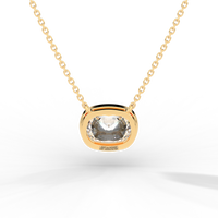 Thumbnail for Elongated Cushion Cut Diamond Solitaire Pendant Necklace