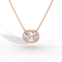 Thumbnail for Elongated Cushion Cut Diamond Solitaire Pendant Necklace