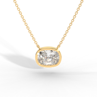 Thumbnail for Elongated Cushion Cut Diamond Solitaire Pendant Necklace
