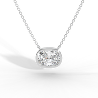 Thumbnail for Elongated Cushion Cut Diamond Solitaire Pendant Necklace