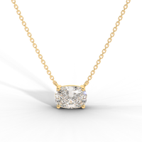 Thumbnail for Elongated Cushion Cut Diamond Solitaire Pendant Necklace