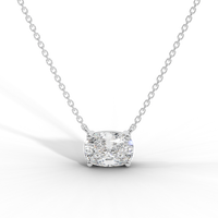 Thumbnail for Elongated Cushion Cut Diamond Solitaire Pendant Necklace