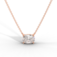Thumbnail for Elongated Cushion Cut Diamond Solitaire Pendant Necklace