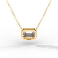 Thumbnail for Emerald Cut Diamond Solitaire Pendant Necklace