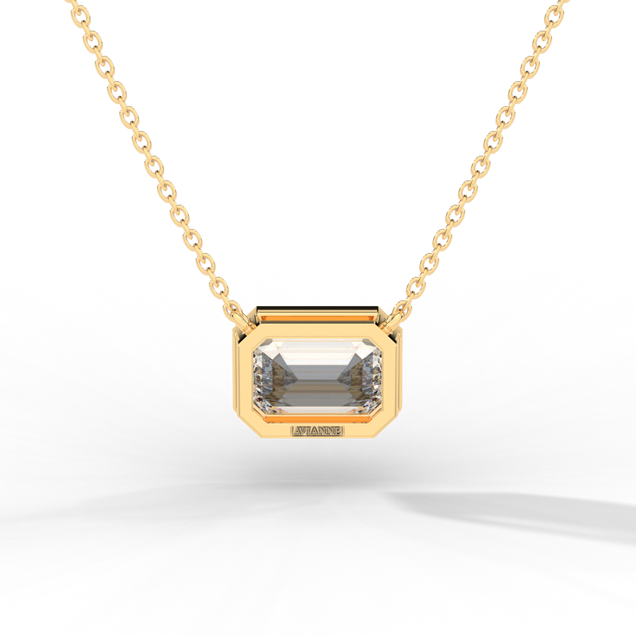 Emerald Cut Diamond Solitaire Pendant Necklace