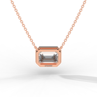 Thumbnail for Emerald Cut Diamond Solitaire Pendant Necklace