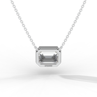 Thumbnail for Emerald Cut Diamond Solitaire Pendant Necklace