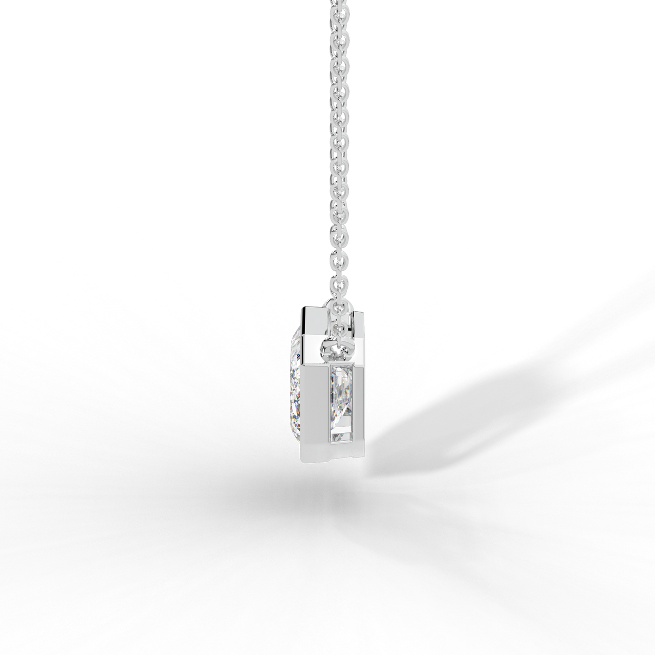 Emerald Cut Diamond Solitaire Pendant Necklace