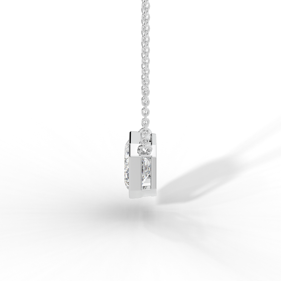 Emerald Cut Diamond Solitaire Pendant Necklace