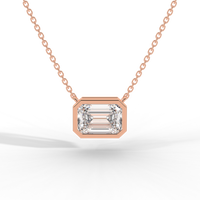 Thumbnail for Emerald Cut Diamond Solitaire Pendant Necklace