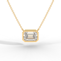 Thumbnail for Emerald Cut Diamond Solitaire Pendant Necklace