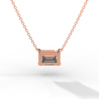 Thumbnail for Emerald Cut Diamond Solitaire Pendant Necklace