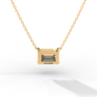 Thumbnail for Emerald Cut Diamond Solitaire Pendant Necklace