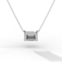 Thumbnail for Emerald Cut Diamond Solitaire Pendant Necklace