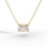 Thumbnail for Emerald Cut Diamond Solitaire Pendant Necklace