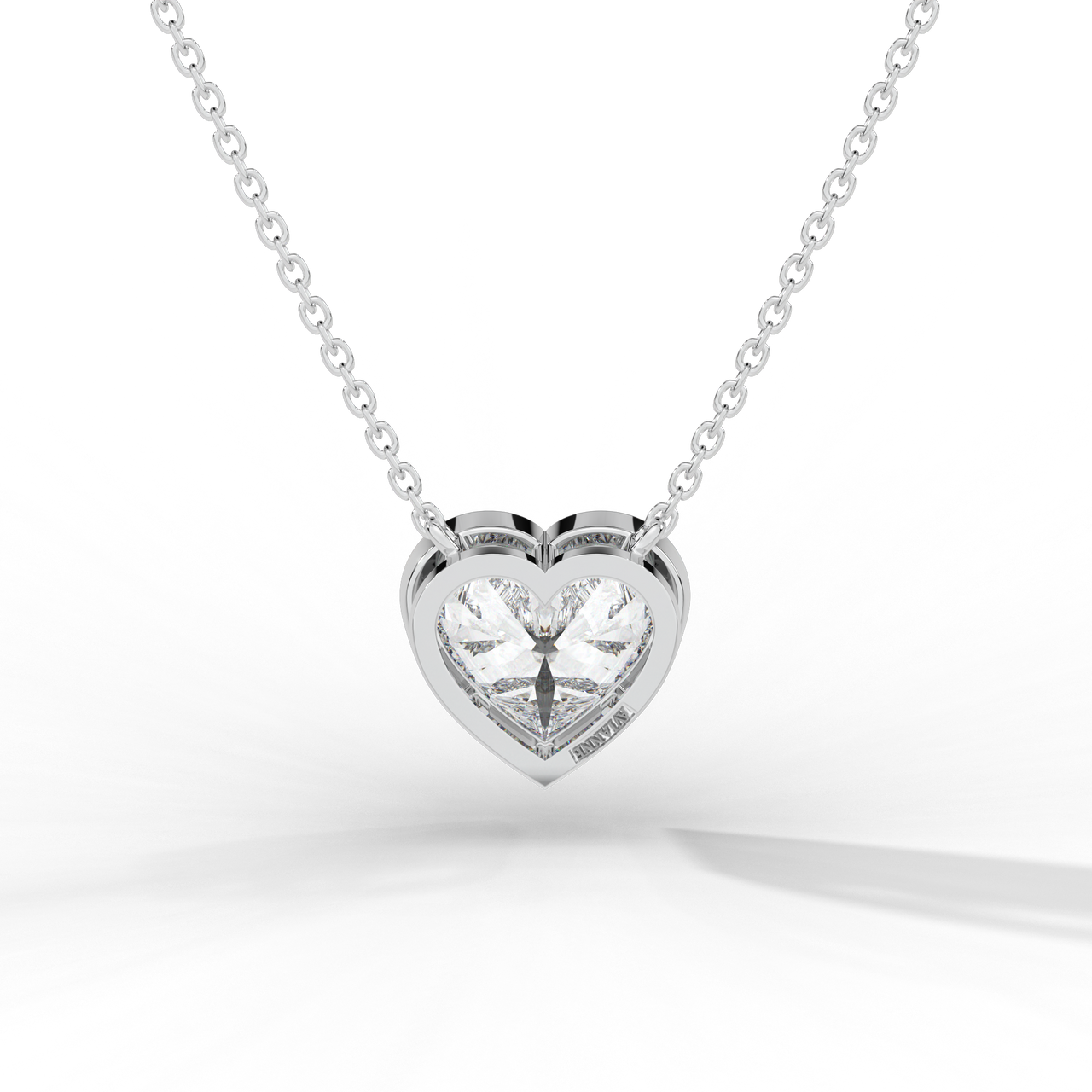 Heart Cut Diamond Solitaire Pendant Necklace