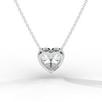 Thumbnail for Heart Cut Diamond Solitaire Pendant Necklace
