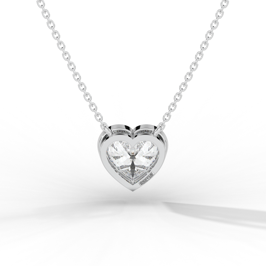 Heart Cut Diamond Solitaire Pendant Necklace