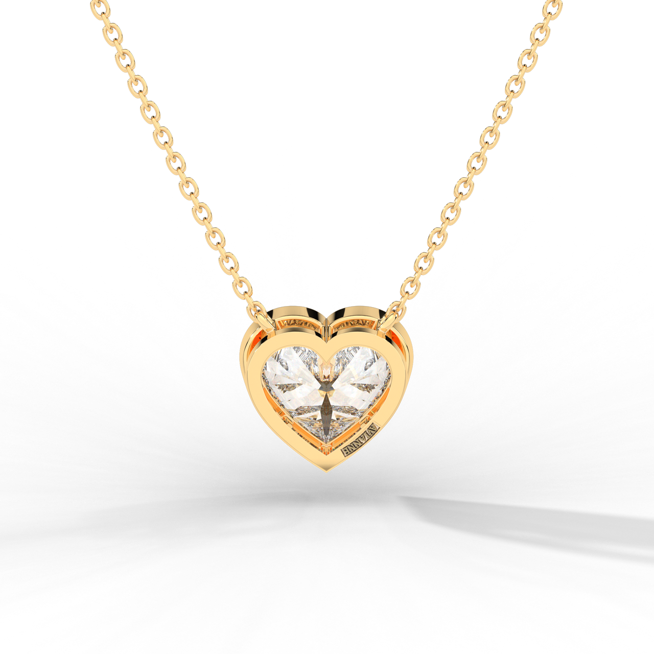 Heart Cut Diamond Solitaire Pendant Necklace