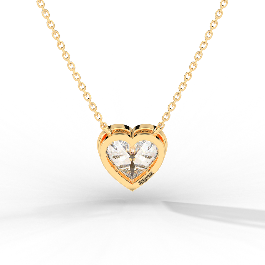 Heart Cut Diamond Solitaire Pendant Necklace