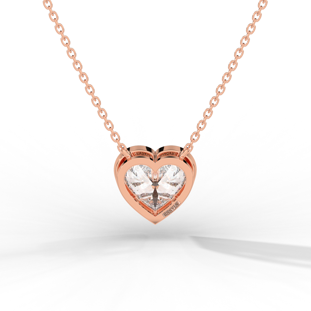 Heart Cut Diamond Solitaire Pendant Necklace