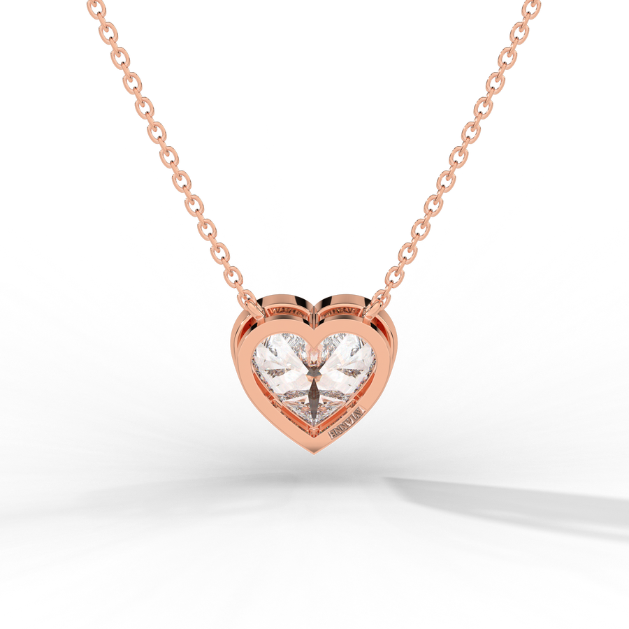 Heart Cut Diamond Solitaire Pendant Necklace