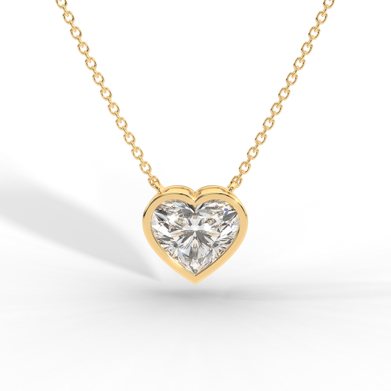 Heart Cut Diamond Solitaire Pendant Necklace