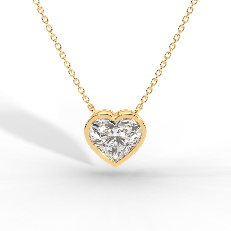 Heart Cut Diamond Solitaire Pendant Necklace