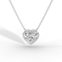 Thumbnail for Heart Cut Diamond Solitaire Pendant Necklace
