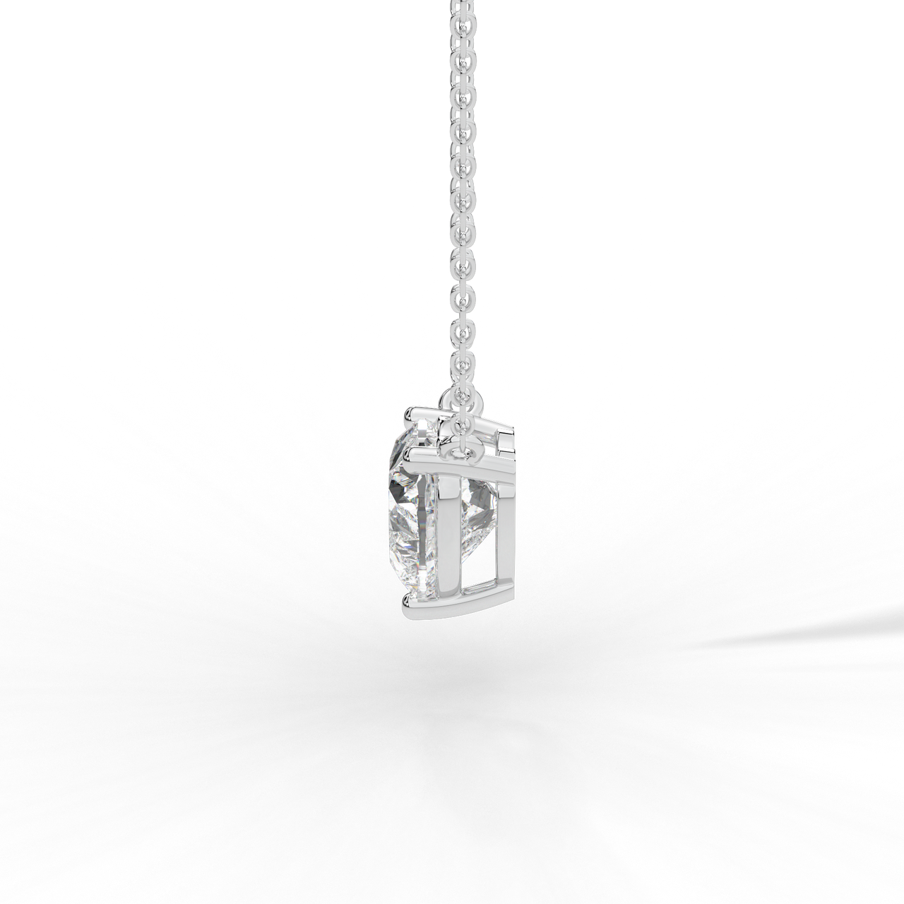 Heart Cut Diamond Solitaire Pendant Necklace