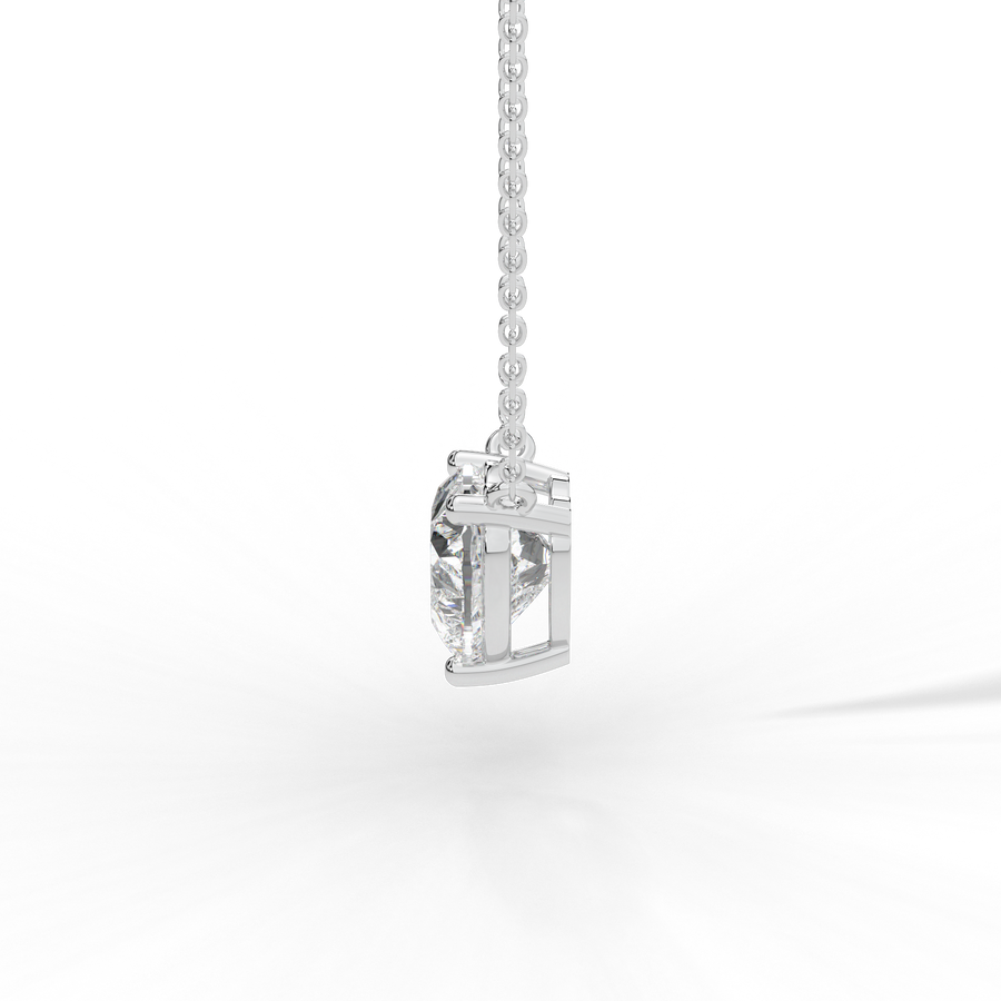 Heart Cut Diamond Solitaire Pendant Necklace