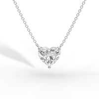 Thumbnail for Heart Cut Diamond Solitaire Pendant Necklace