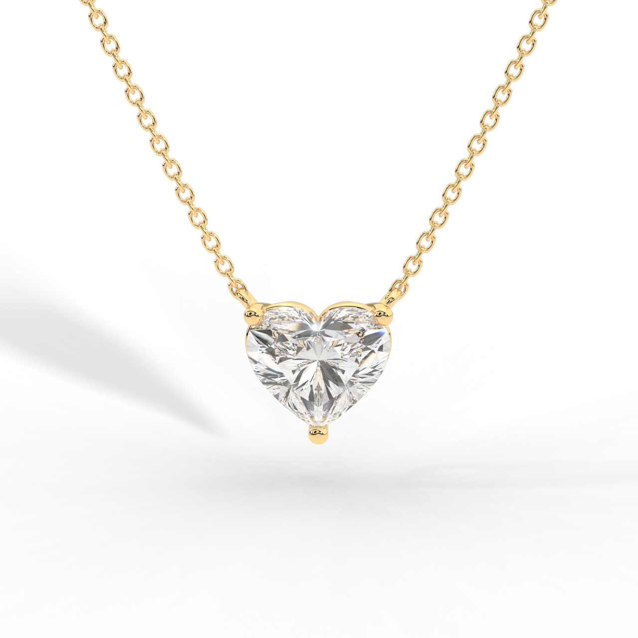 Heart Cut Diamond Solitaire Pendant Necklace