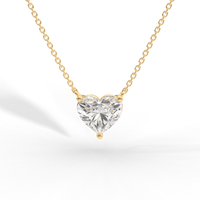 Thumbnail for Heart Cut Diamond Solitaire Pendant Necklace