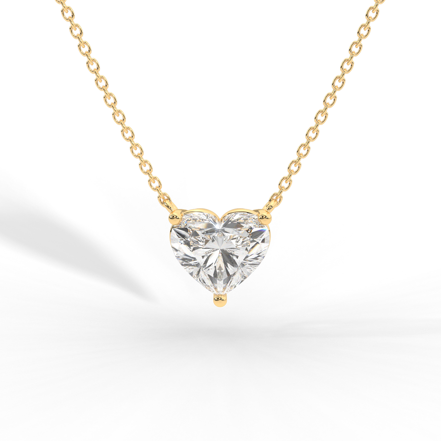 Heart Cut Diamond Solitaire Pendant Necklace