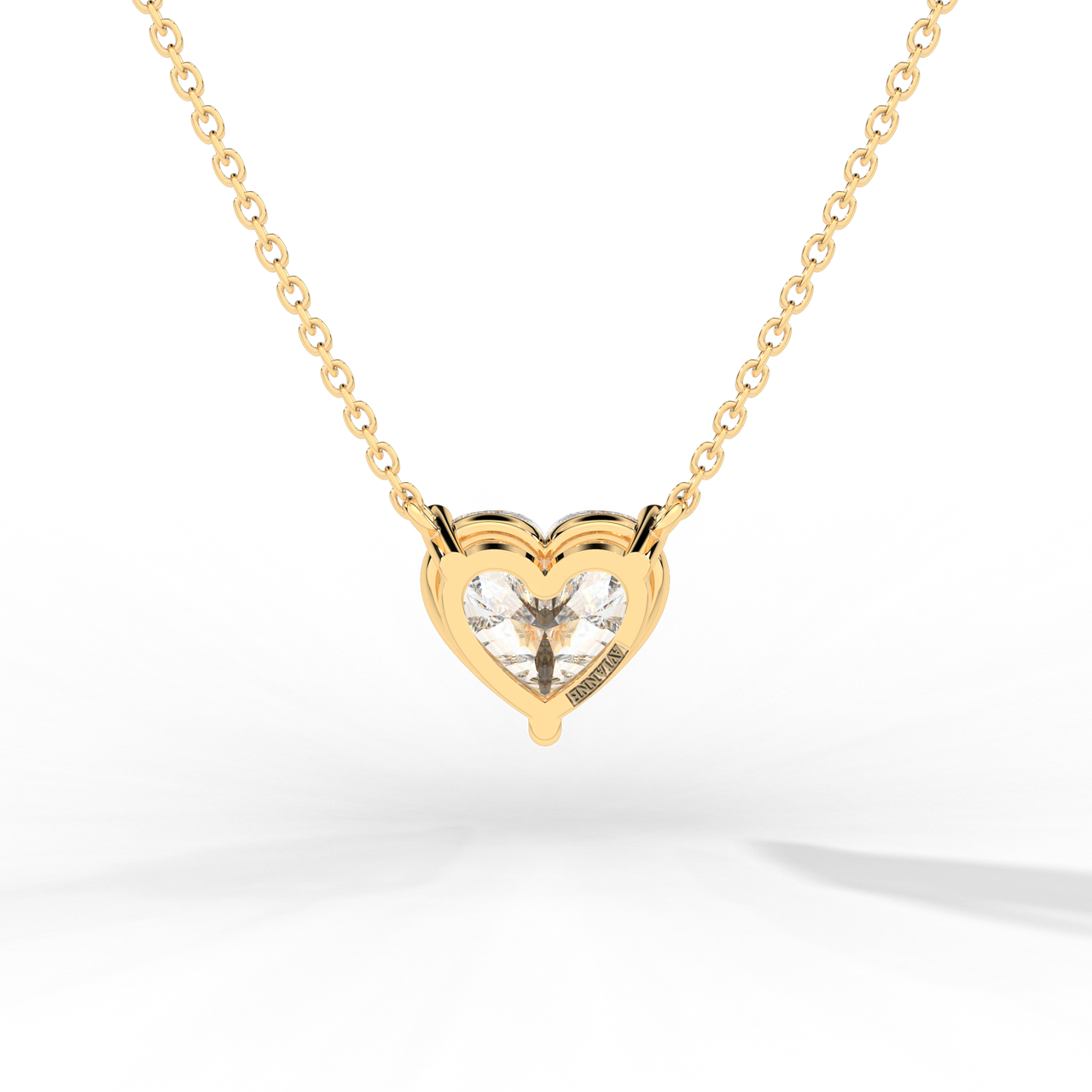 Heart Cut Diamond Solitaire Pendant Necklace