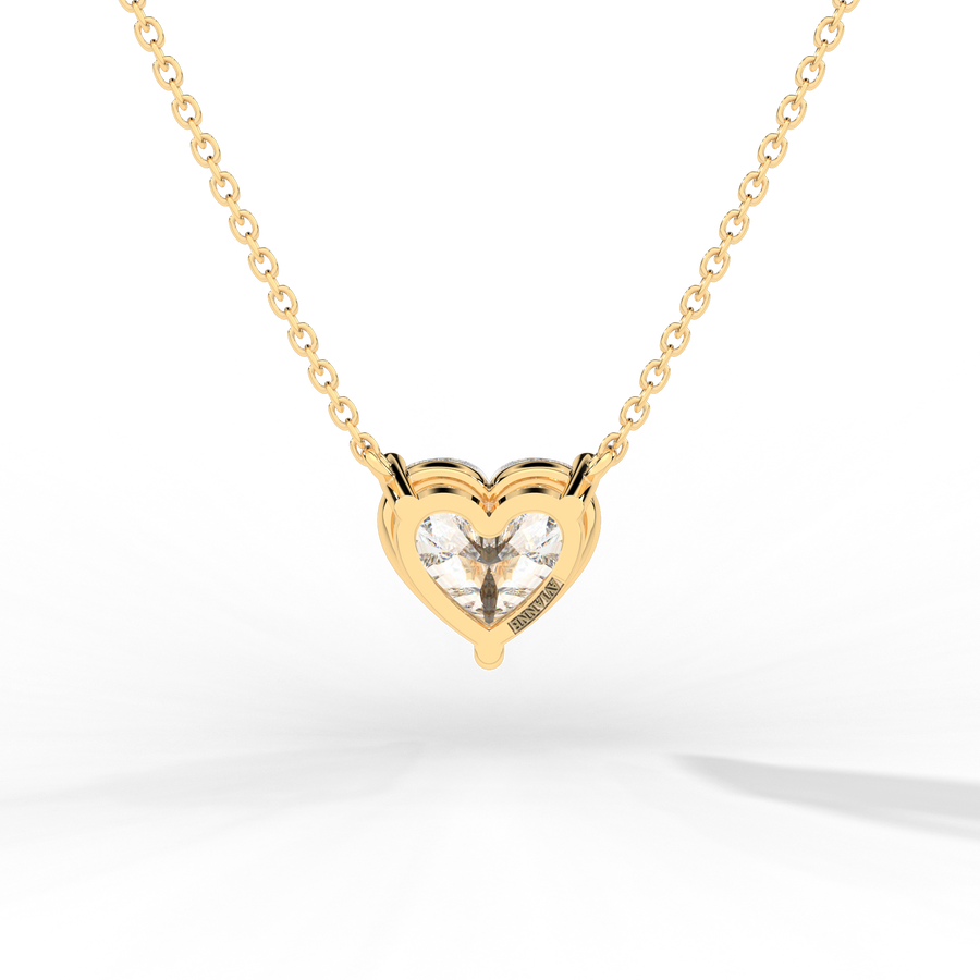 Heart Cut Diamond Solitaire Pendant Necklace
