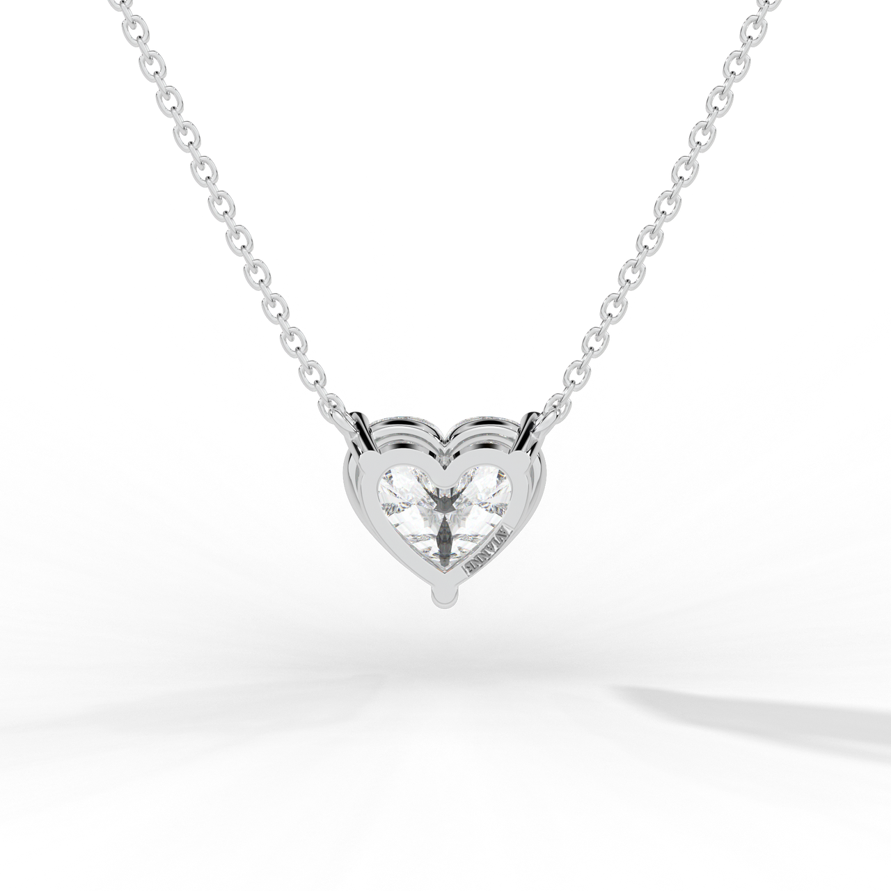 Heart Cut Diamond Solitaire Pendant Necklace