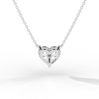 Thumbnail for Heart Cut Diamond Solitaire Pendant Necklace