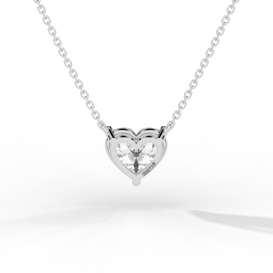 Heart Cut Diamond Solitaire Pendant Necklace