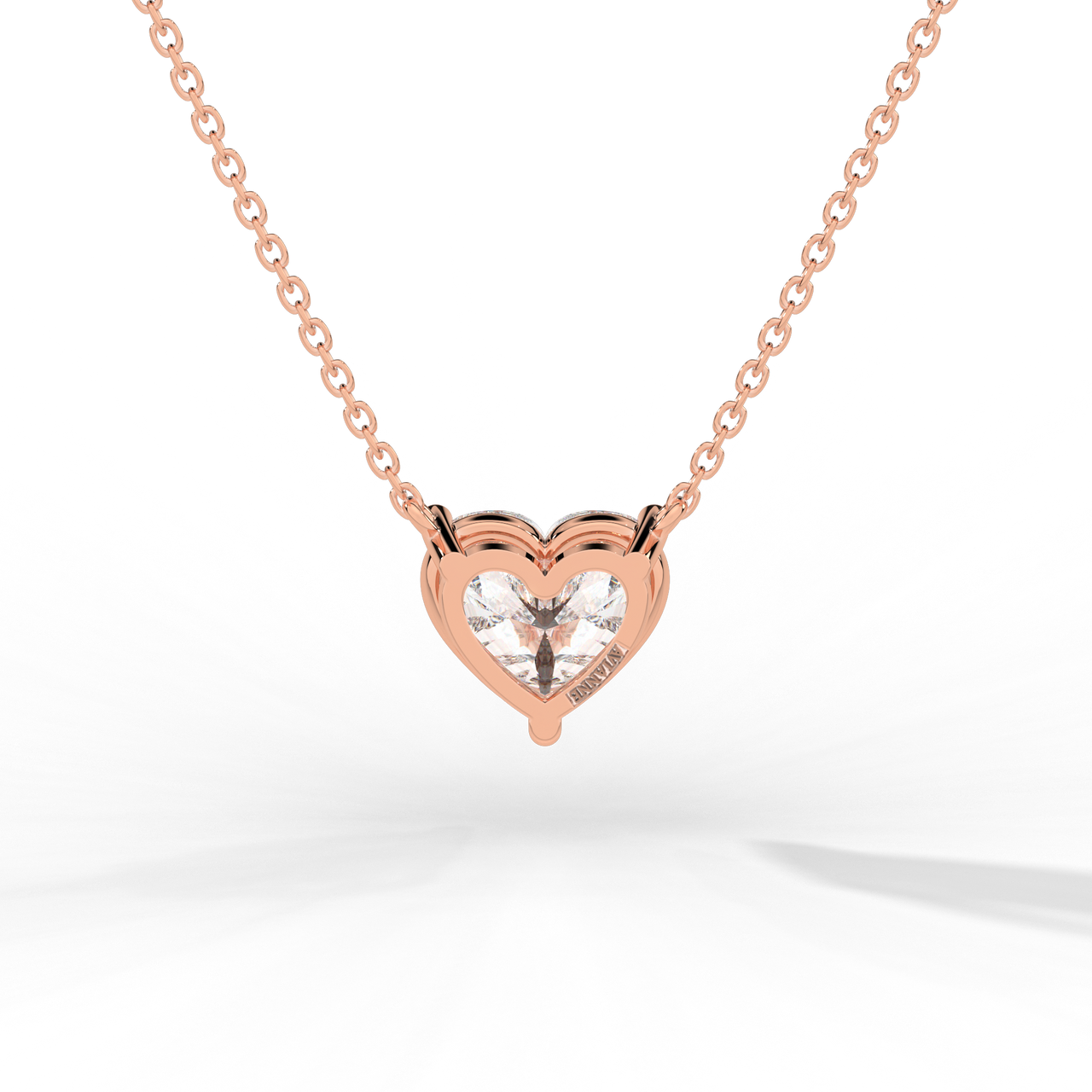 Heart Cut Diamond Solitaire Pendant Necklace