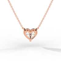 Thumbnail for Heart Cut Diamond Solitaire Pendant Necklace