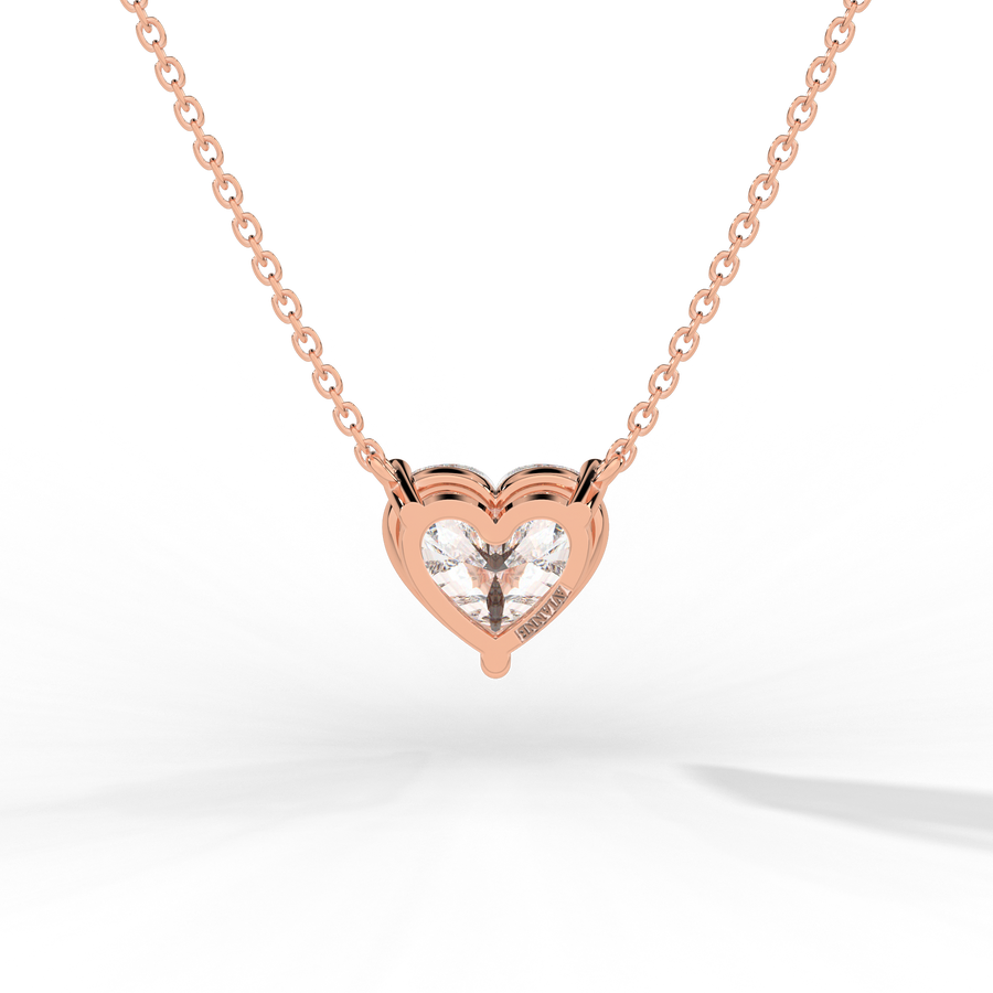 Heart Cut Diamond Solitaire Pendant Necklace