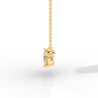 Thumbnail for Marquise diamond prong pendant yellow gold side view Avianne