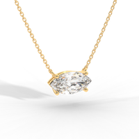 Thumbnail for Marquise diamond bezel pendant yellow gold back Avianne engraved