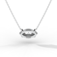 Thumbnail for Marquise diamond bezel pendant white gold back Avianne engraved